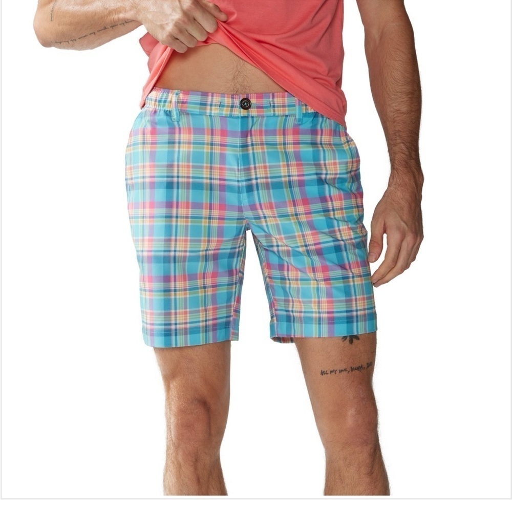 Chubbies “ The M Is For Madreses “ Everywhere 8” Short Turquoise Plaid
